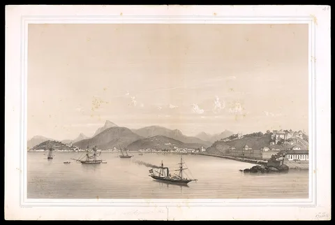 Eugène Ciceri, (Rio de Janeiro, as praias de St. Luzia e Gloria)