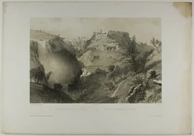 Eugène Ciceri, General View of Tivoli, plate seventeen from Italie Monumentale et Pittoresque