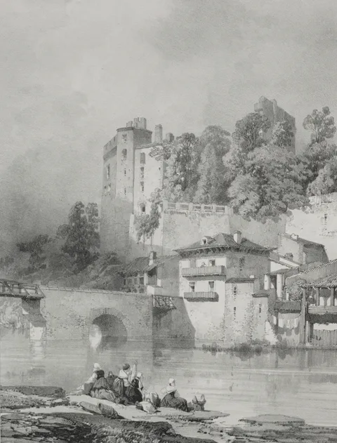 Eugène Ciceri, Voyages pittoresques et romantiques dans l'ancienne France.  Bretagne:  Chateau de Clisson