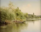 Emilio Sánchez-Perrier, Fisherman and Son in a Boat