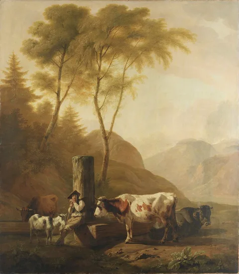 Carl Kuntz, Farmer with his livestock