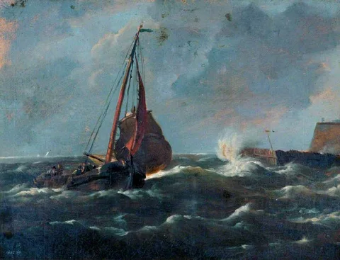 Jacob Jacobs, Fishing Boat Entering a Harbour