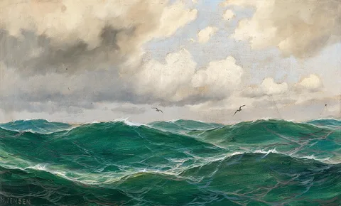 Max Jensen, A seascape with seagulls