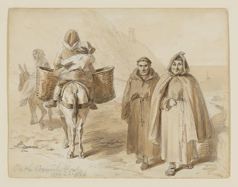 F. O. C. Darley, "On the Corniche Road," an early idea for "Sketches Abroad with Pen and Pencil"