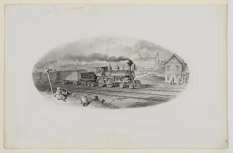 F. O. C. Darley, A train in a landscape