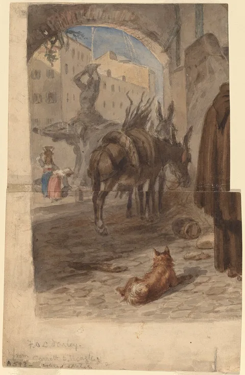 F. O. C. Darley, Bernini Fountain, Rome [recto]