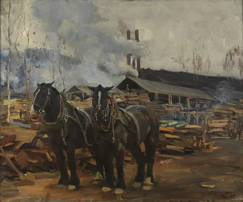 Alfred Munnings, A Team of Blacks and a Mill