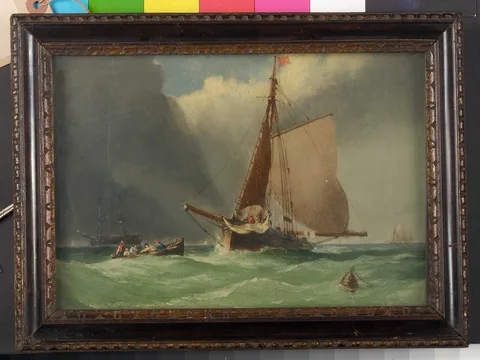 William Frederick Mitchell, A fishing smack picking up a boat