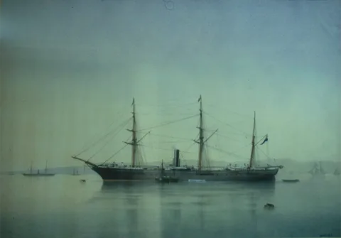 William Frederick Mitchell, 'Ceylon' at anchor in Southampton Water