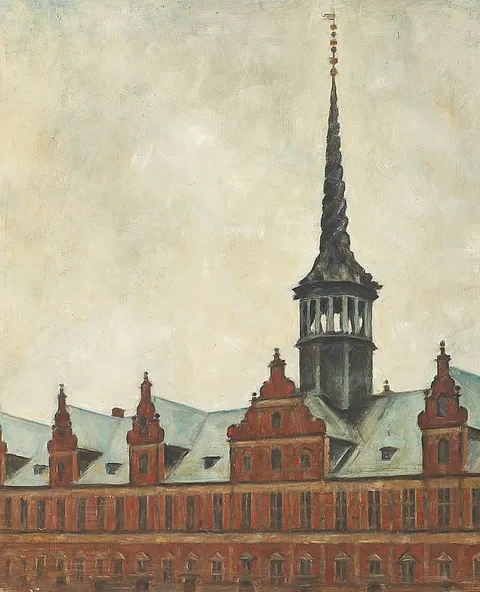 Svend Hammershøi, A view of the Copenhagen Stock Exchange ("Børsen").