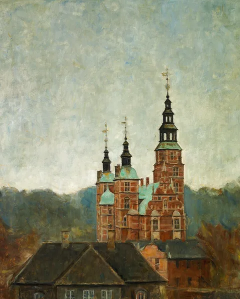 Svend Hammershøi, Landscape at Rosenborg castle.