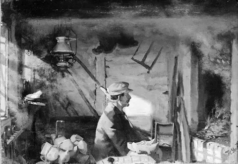 Hans Smidth, A Clog Maker's Workshop