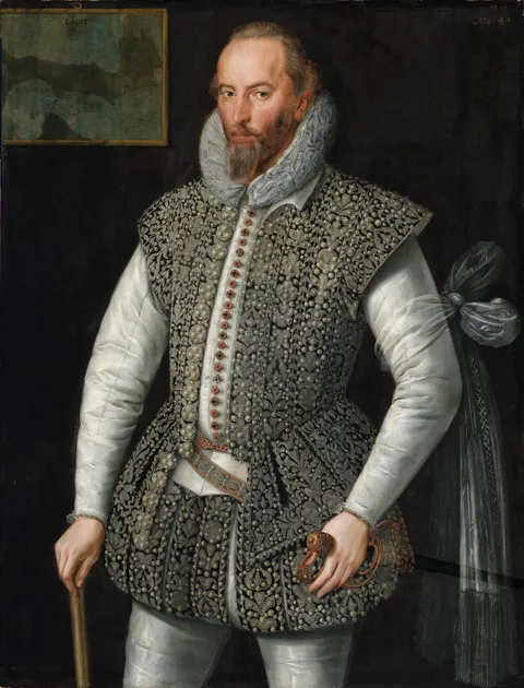 William Segar, Portrait of Sir Walter Raleigh (1522-1618), Soldier and Historian