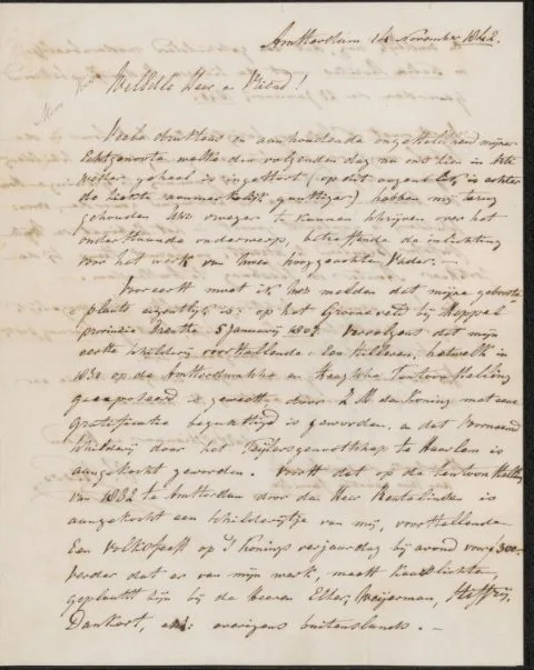 Petrus Kiers, Brief aan Christiaan Immerzeel