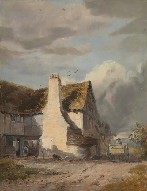 Augustus Wall Callcott, Cottage by a country lane