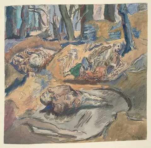 Renè Beeh, Dead Scottish Soldiers on the Battlefield near Ypres