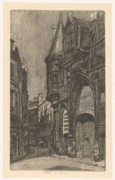 Martin Monnickendam, Straatgezicht met het Hôtel de Sens in Parijs