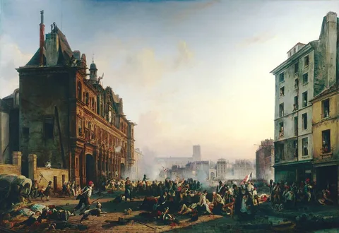 Joseph Beaume, Attack on the Town Hall, July 28, 1830
