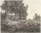 Heinrich Theodor Wehle, Ideal Landscape with Sleeping Shepherd and Sheep