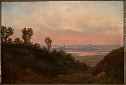 Chrystian Breslauer, Hilly landscape at sunset