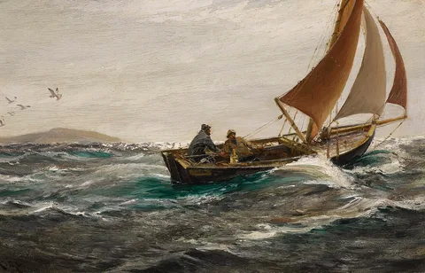 Charles Napier Hemy, With Wind and Tide – Off The Dodman-Head, Falmouth