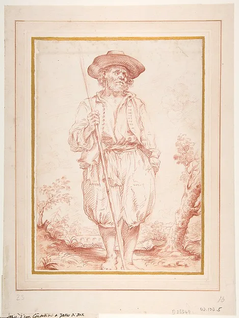 Giovanni Gioseffo dal Sole, Standing Countryman Holding a Staff