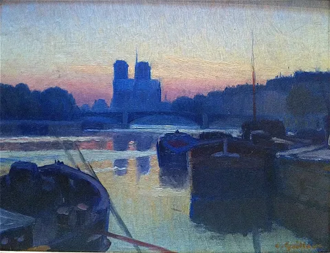 Charles Guilloux, Notre-Dame at Dusk