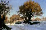 Christian Zacho, Winter Scene from Brittany, the First Snow
