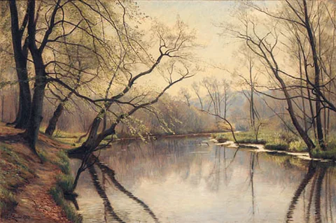 Christian Zacho, A tranquil river landscape