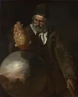 Pietro Bellotti, An Old Man holding a Pilgrim-Bottle