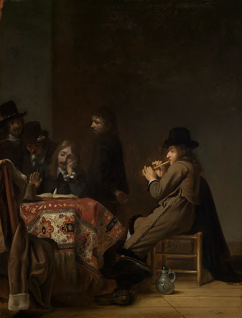 Simon Kick, Elegant company of men singing and playing music in an interior