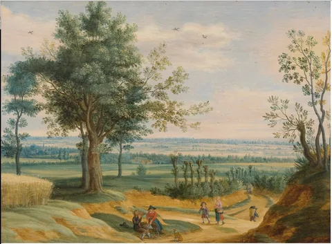 Izaak van Oosten, Landscape with Peasants Having a Picnic