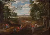 Izaak van Oosten, landscape with peasant car