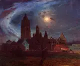 Ferdinand du Puigaudeau, Bourg-de-Batz Church under the Moon