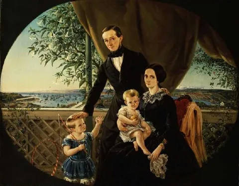 Otto Grashof, Family on the terrace about Valparaiso (1854)
