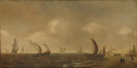 Willem van Diest, Seascape on the Beach at Scheveningen