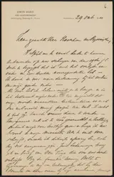 Simon Maris, Brief aan Pieter Haverkorn van Rijsewijk