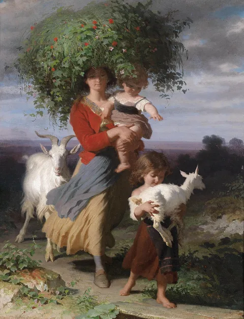 Jacques Alfred van Muyden, Mother returning Home with Children