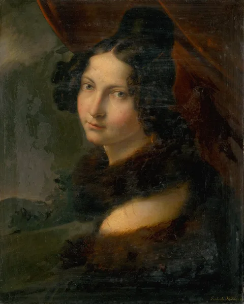 Friedrich Schilcher, Portrait of a Young Lady in a Fur Collar