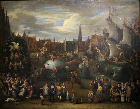 Alexander van Bredael, The Ommegang in Antwerp
