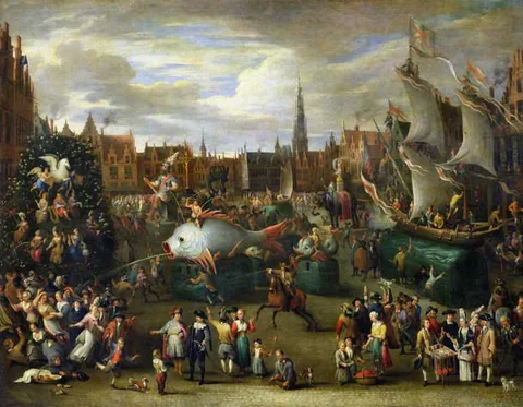 Alexander van Bredael, The Ommeganck in Antwerp