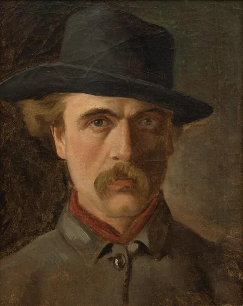 Louis John Steele, Self portrait wearing a hat