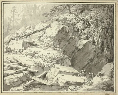 Wilhelm Friedrich Gmelin, Mountainside with Fallen Tree