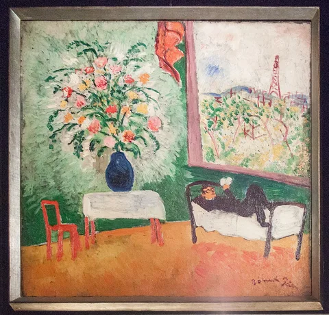 Rezső Bálint, Enterieur in Paris (Man Sleeping on an Iron Bed)
