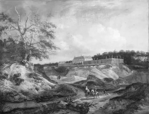 Jan Wouwerman, A Manor House on a Steep Chalk Hill