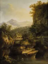 Louis Belanger, Mountainous Landscape with a Farm