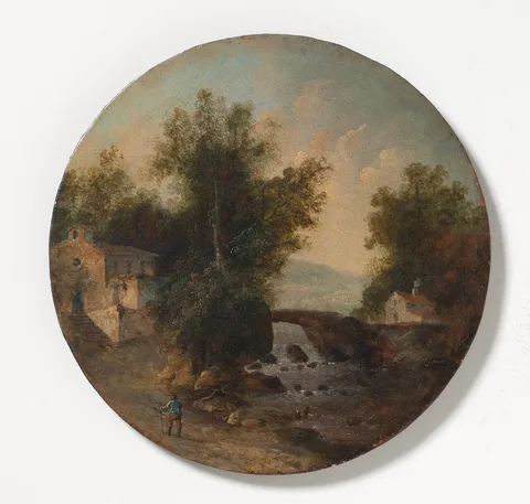 Louis Belanger, Sydländskt landskap med vandrare