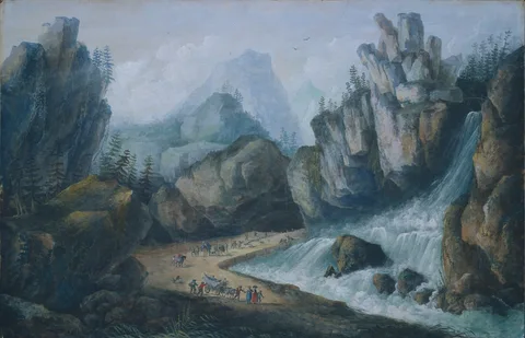 Louis Belanger, Torrent and Waterfall in the Alps