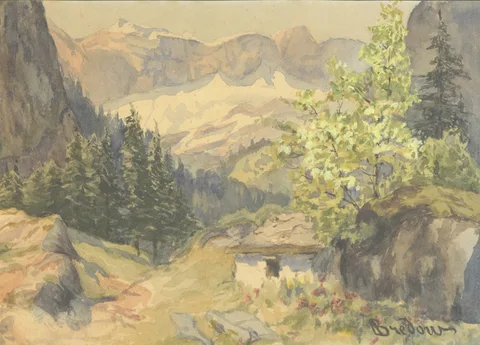 Albert Bredow, Landscape with Cliffs