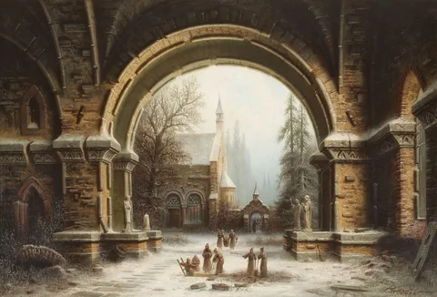 Albert Bredow, Monastery Garden in the Snow